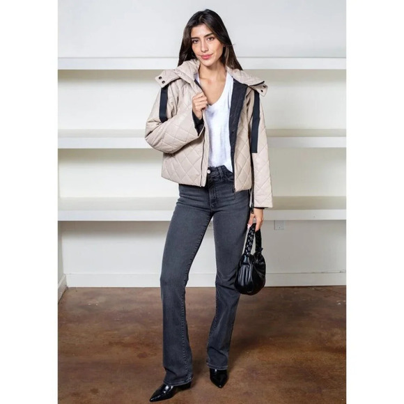 STEVE MADDEN Hayle Jacket in Beige Small Womens Vegan Coat Faux Leather - Picture 15 of 16